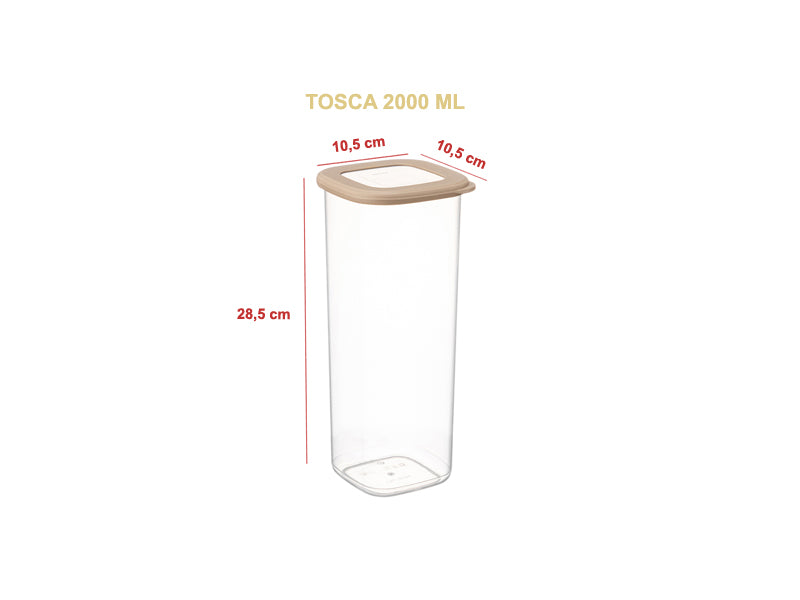 TOSCA Set 12 recipiente alimentare patrat - Bej