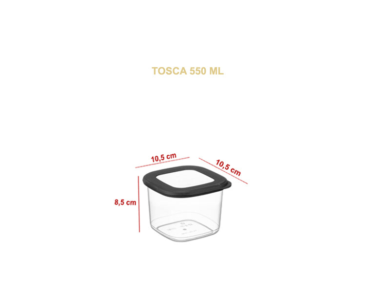 TOSCA Set 9 recipiente alimentare patrat - Antracit