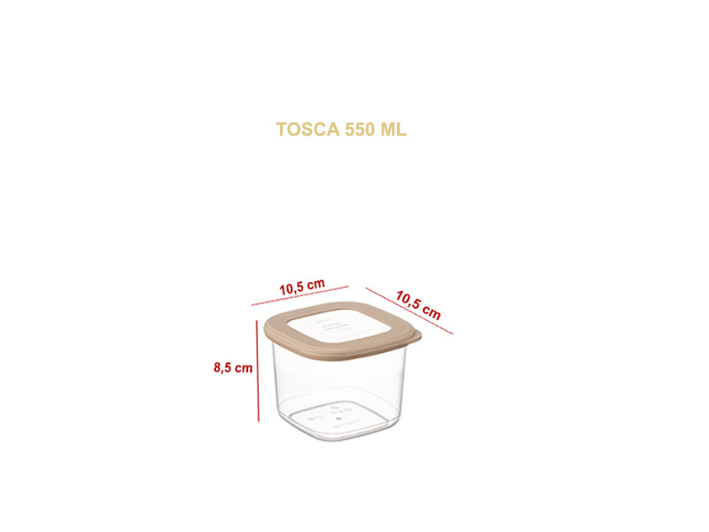 TOSCA Set 9 recipiente alimentare patrat-Bej