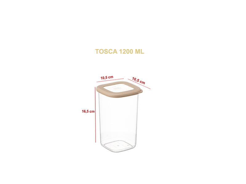 TOSCA Set 12 recipiente alimentare patrat - Bej