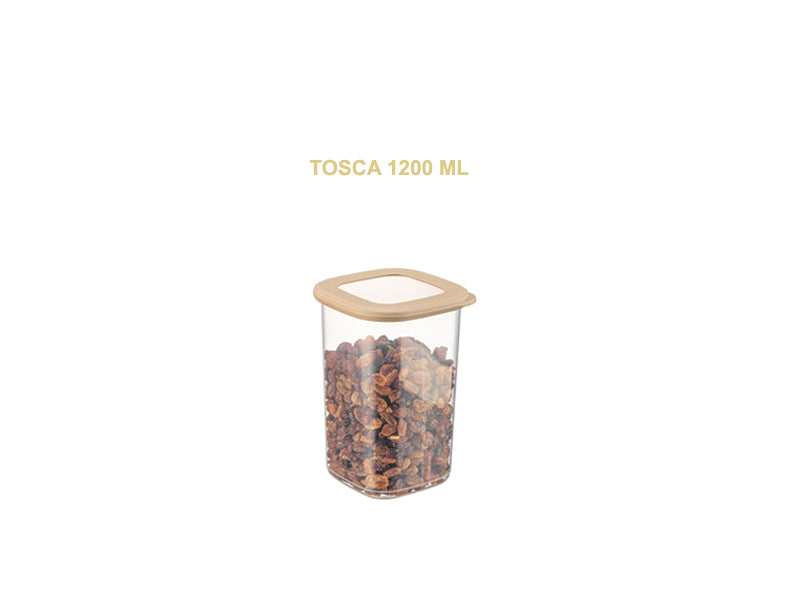 TOSCA Set 9 recipiente alimentare patrat-Bej