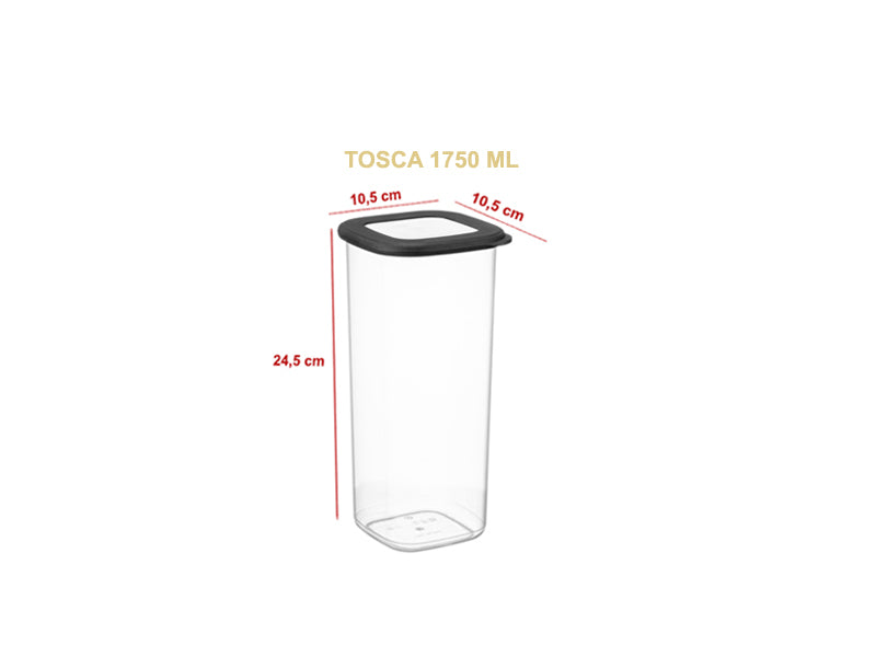 TOSCA Set 9 recipiente alimentare patrat - Antracit